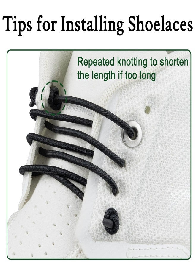 Endoto 2 Pairs Elastic Shoelaces for ON Cloud 5 & 6 No Tie Replacements Shoes Laces Stretchy Bungee Running Training(Color:Black+White,Size:32Inch) - Image 5
